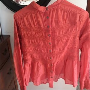 Free People Button Back Blouse